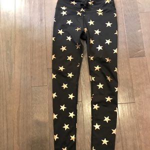 C&C California star leggings. Black and gold